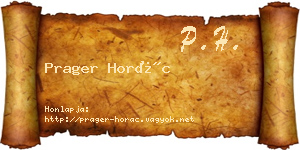 Prager Horác névjegykártya